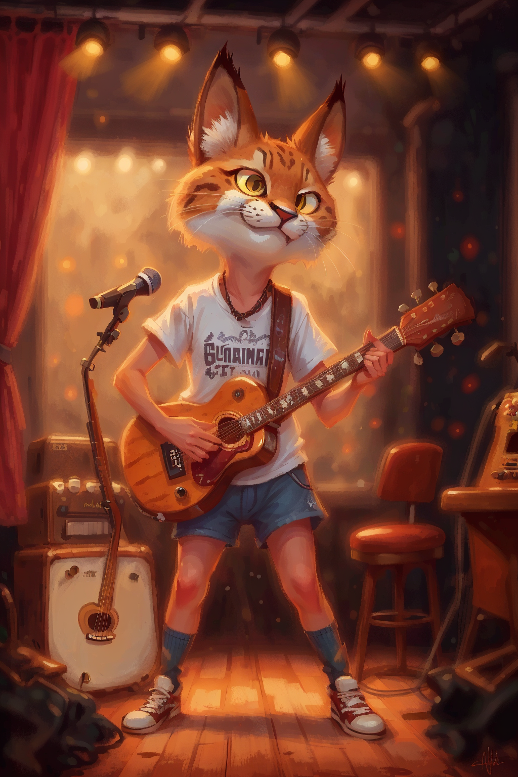 00819-5182649-a Bobcat playing guitar in a club, whimsical.png